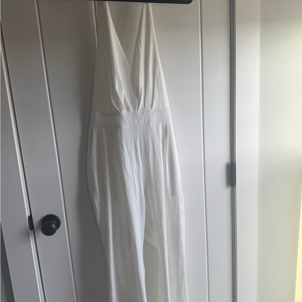 Elegant White Halter Jumpsuit